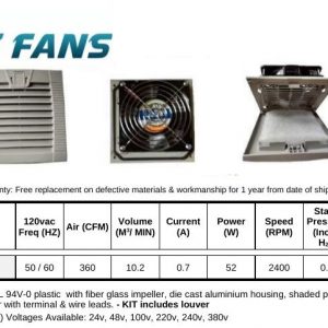 FP-108K-KIT 120v 360cfm filter fan