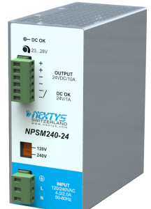 Nextys NPSM240-24 240w 10A 24vdc DIN Mount Power Supply