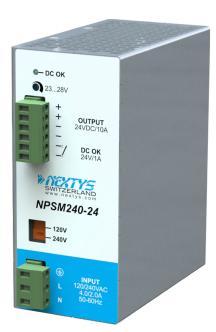 Nextys NPSM240-24 240w 10A 24vdc DIN Mount Power Supply