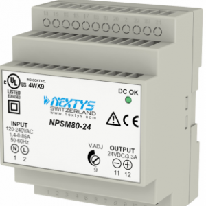Nextys NPSM80-12 80w 12-15vdc DIN Mount Power Supply